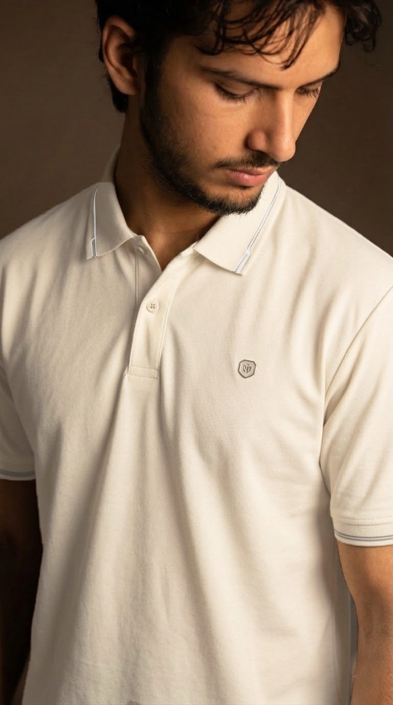 Signature Off White Polo