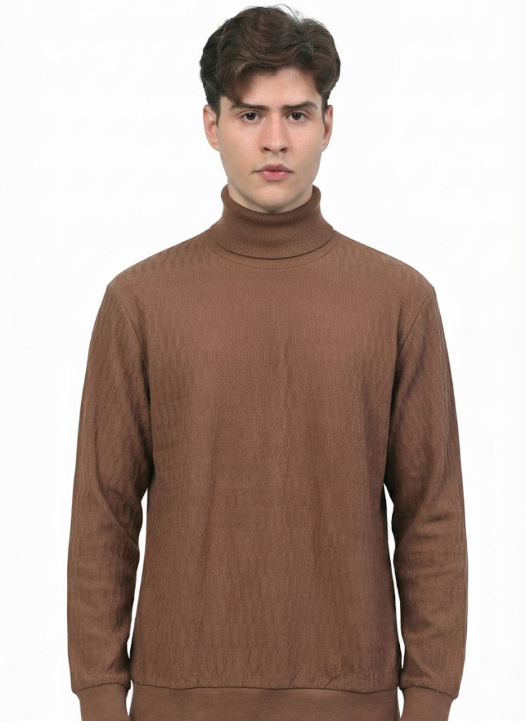 Textured High neck: Brown