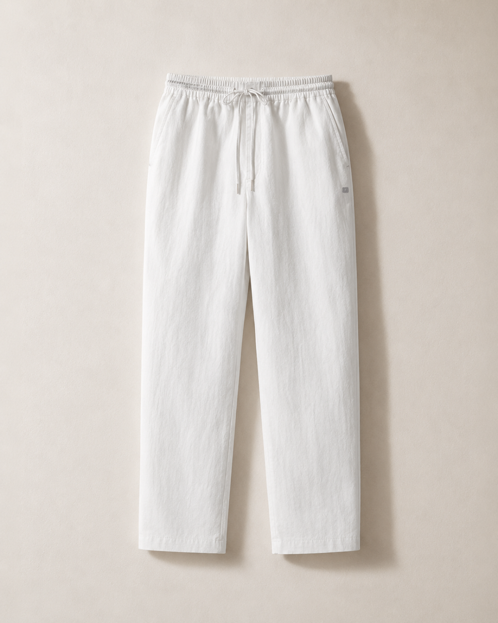 Linen Look Straight Fit Pants white